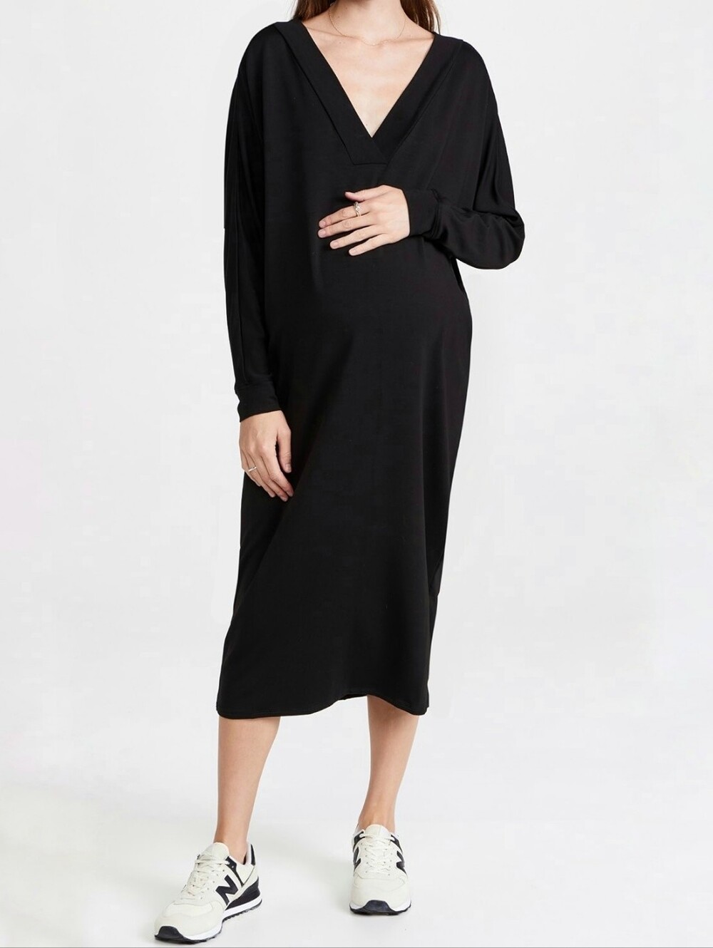 Hatch The Visitor Dress black maternity dress simple minimalist casual one size
